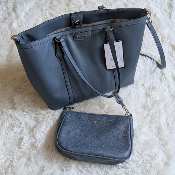 Set Nine West Jordii Trap Shoulder Tote Bag and Crossbody - Picture 11 of 12